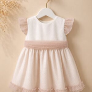 Vestido ceremonia tul camel