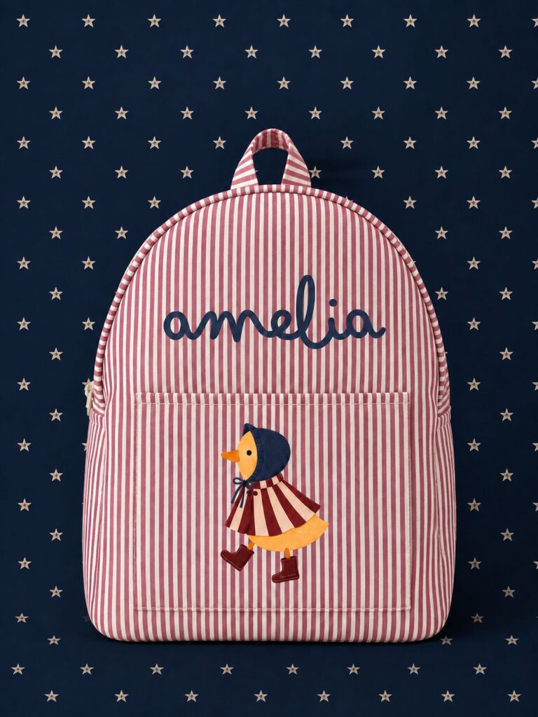 Mochila rayas infantil patos