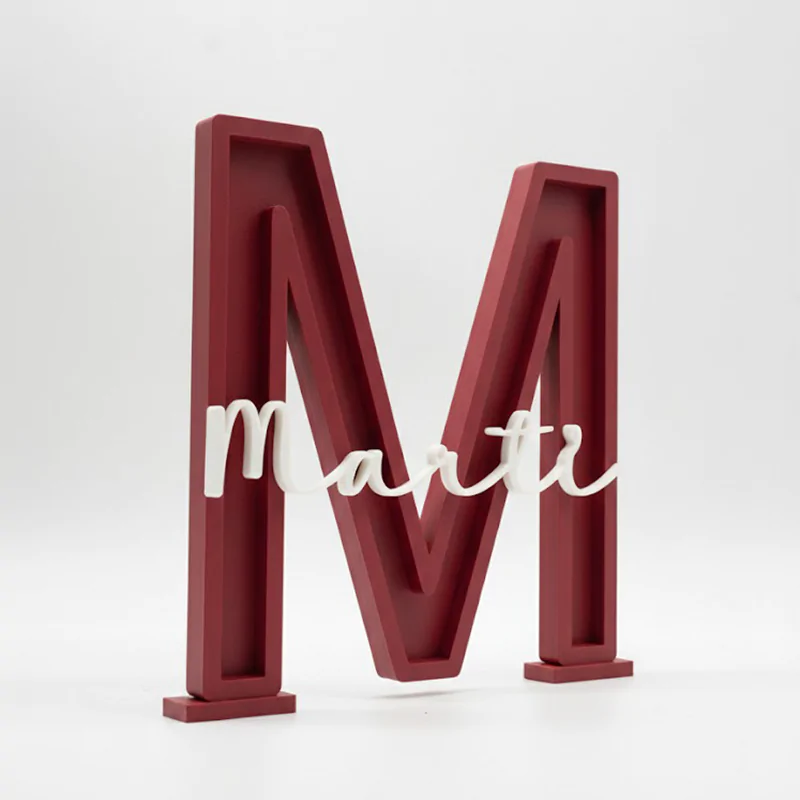 Letra modelo cuadrado 3D